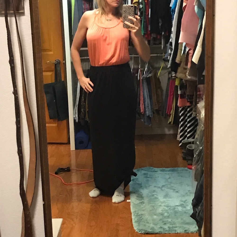 Navy/coral maxi